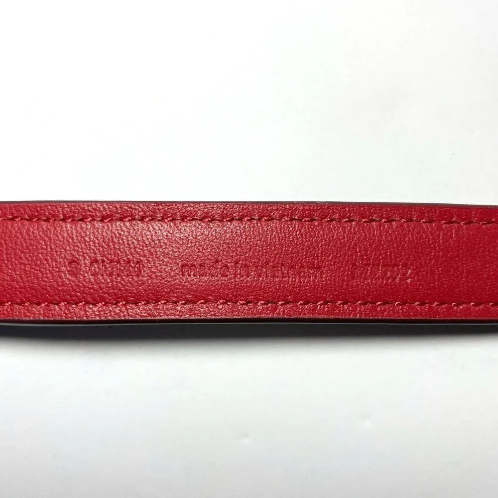 Coach Dog Collar + AirTag Brown Red Small Signature C w/ Apple Tag Tracker - Picture 9 of 11